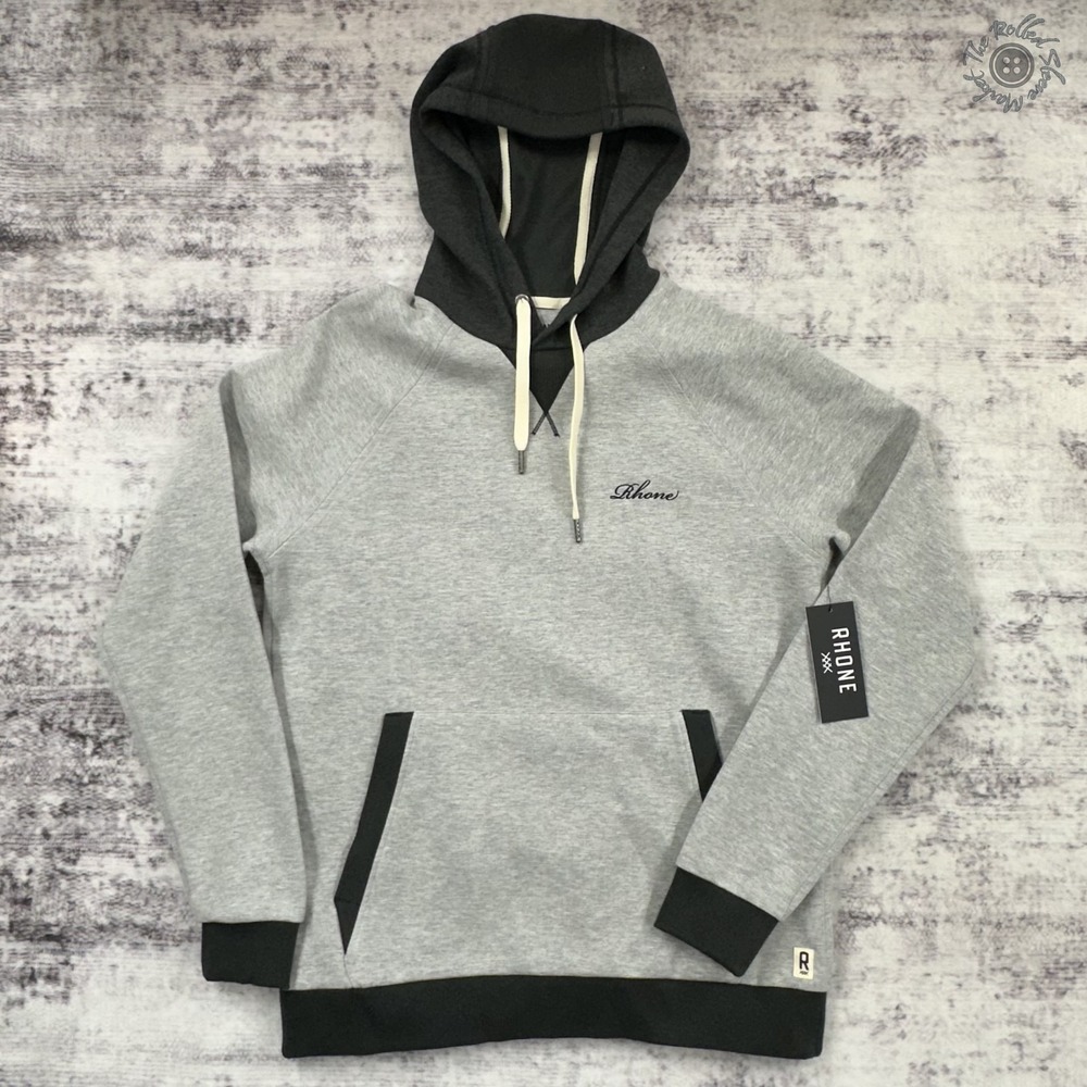 NWT Rhone Heritage Midweight Hoodie Gray‎ Black Heather Relaxed Fit Mens Small